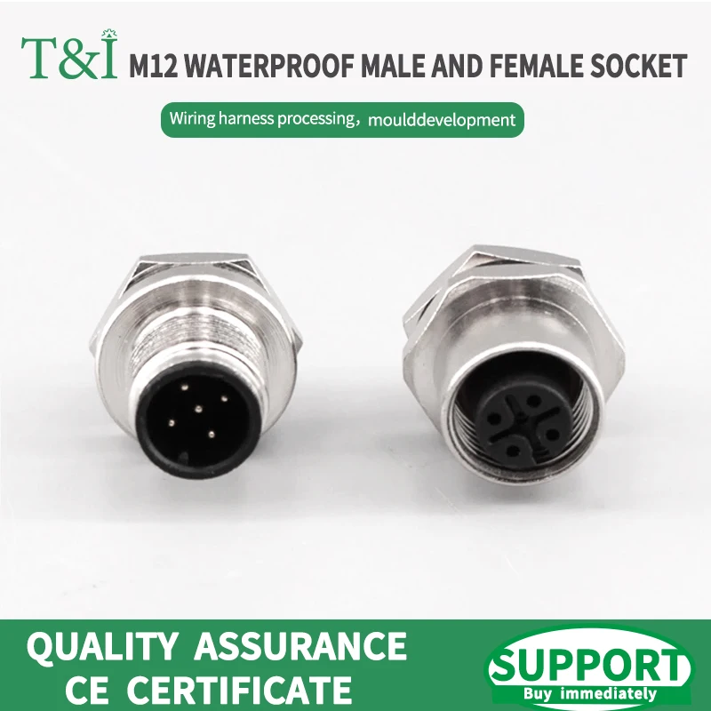 5/10/100 PCS M12 male and female socket 3 4 5 6 8 17 pins weld IP67/68 Install front/rear panel waterproof circular connectors
5/10/100 PCS M12 male and female socket 3 4 5 6 8 17 pins weld IP67/68 Install front/rear panel waterproof circular connectors