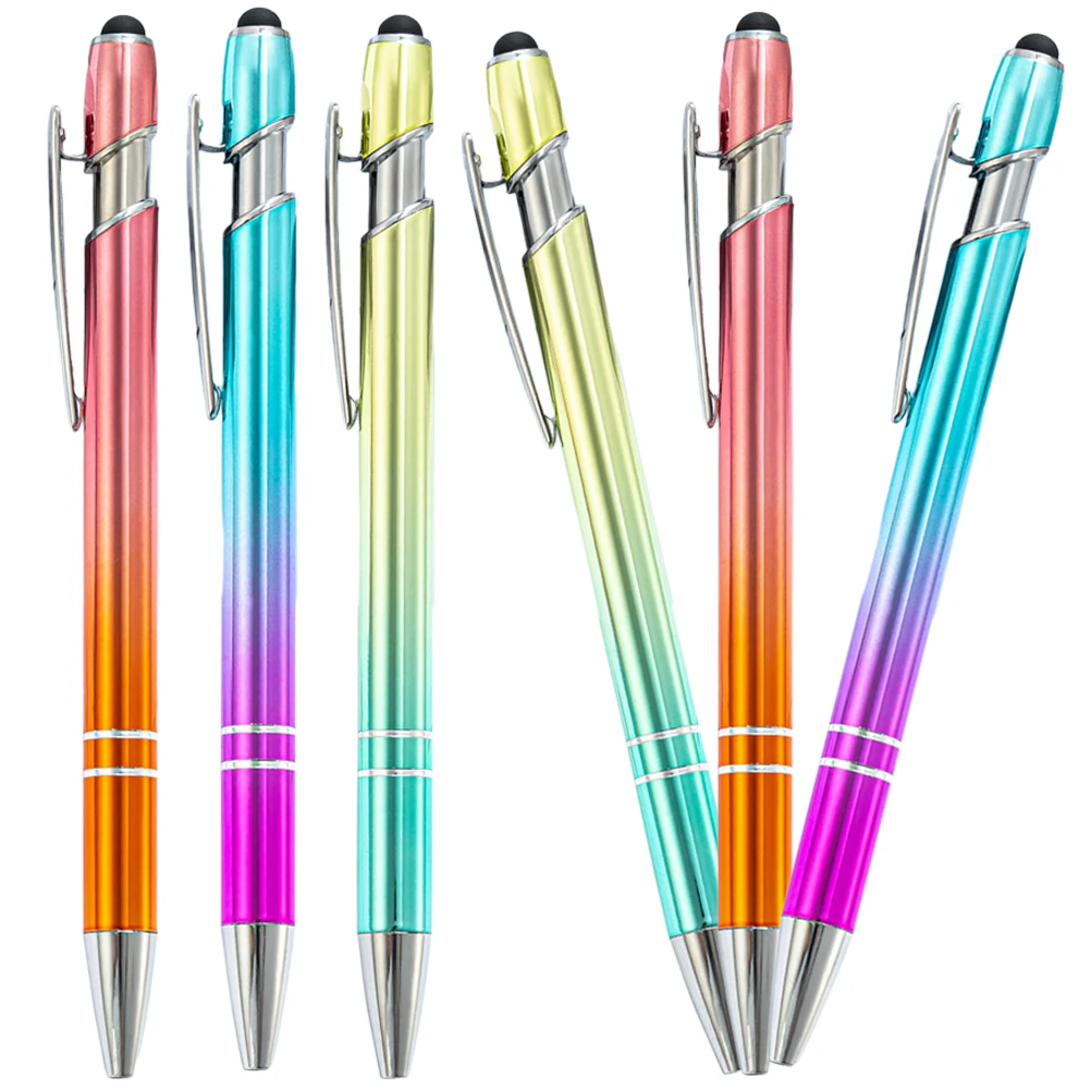 6pcs Metal Stylus Pen Aluminum Gradual Color Touchscreen Ballpoint Pens Bright Smooth Writing Exam School Office Daily Portable
6pcs Metal Stylus Pen Aluminum Gradual Color Touchscreen Ballpoint Pens Bright Smooth Writing Exam School Office Daily Portable