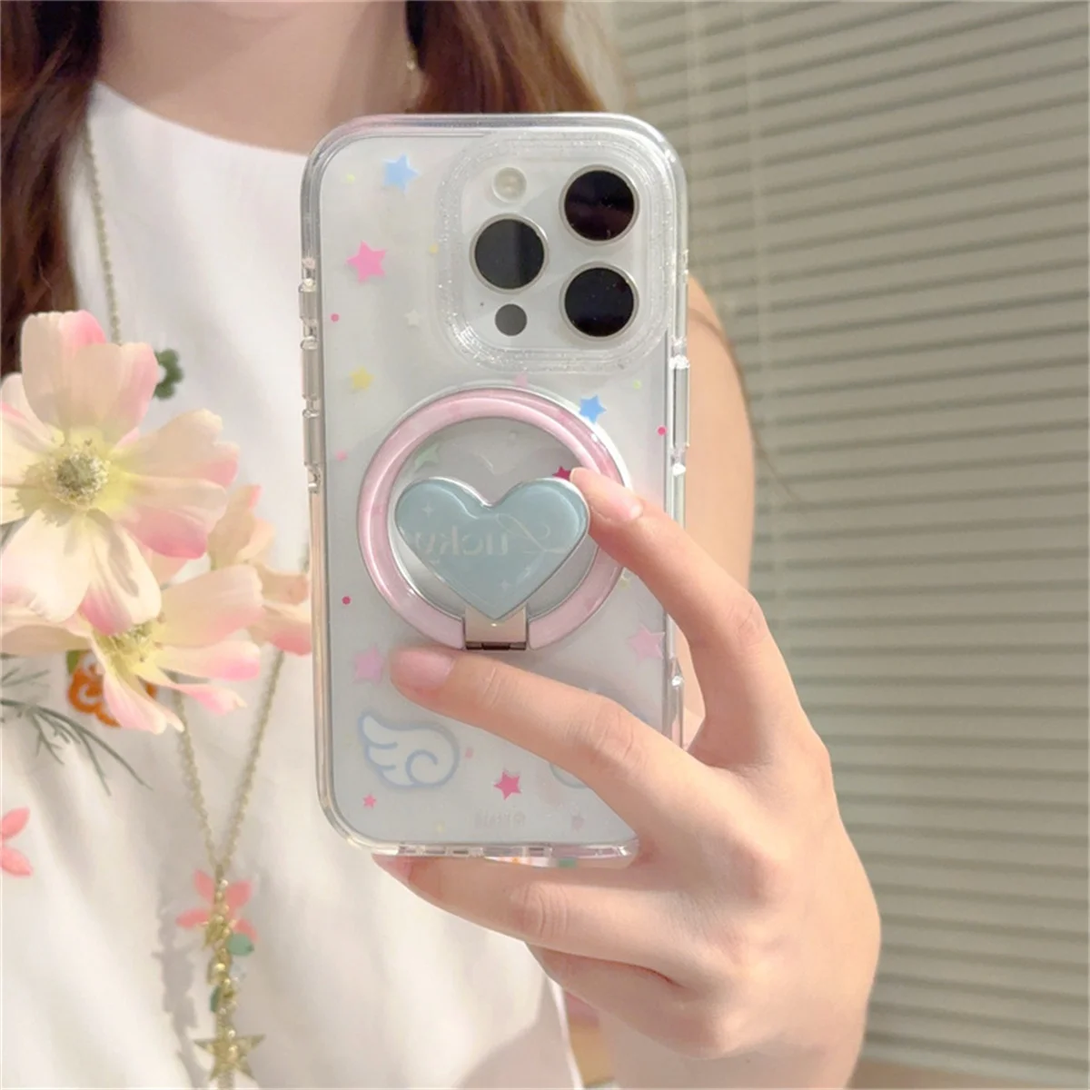 Color Star Wing Magnetic Phone Case For iPhone 16 Pro 13 14 15 12 Pro Max Cover with Love Stand Holder For Magsafe Cases
Color Star Wing Magnetic Phone Case For iPhone 16 Pro 13 14 15 12 Pro Max Cover with Love Stand Holder For Magsafe Cases