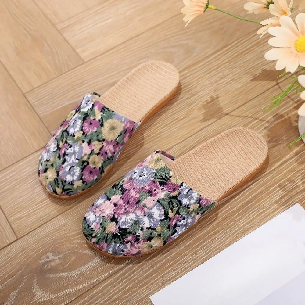 Sweat Absorption Sweet Linen Slippers Women Flower Soft Flat Slippers Shoes Silent Soles Slides Sandals Ladies
Sweat Absorption Sweet Linen Slippers Women Flower Soft Flat Slippers Shoes Silent Soles Slides Sandals Ladies