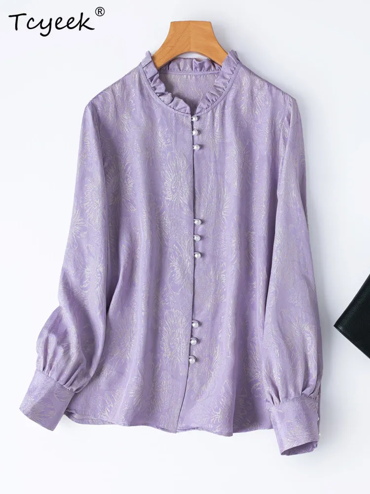 Tcyeek 100% Real Mulberry Silk Shirt Elegant Shirts for Women Summer Clothes Fashion Ladies Tops Long Sleeve Camisas De Mujer
Tcyeek 100% Real Mulberry Silk Shirt Elegant Shirts for Women Summer Clothes Fashion Ladies Tops Long Sleeve Camisas De Mujer