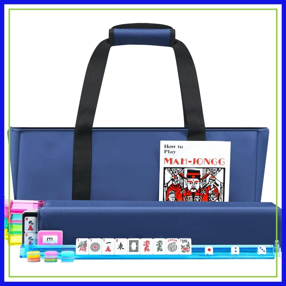166-Tile American Mahjong Set with 4 Racks & Pushers, Fabric Carrying Bag, Complete Game Set
166-Tile American Mahjong Set with 4 Racks & Pushers, Fabric Carrying Bag, Complete Game Set
