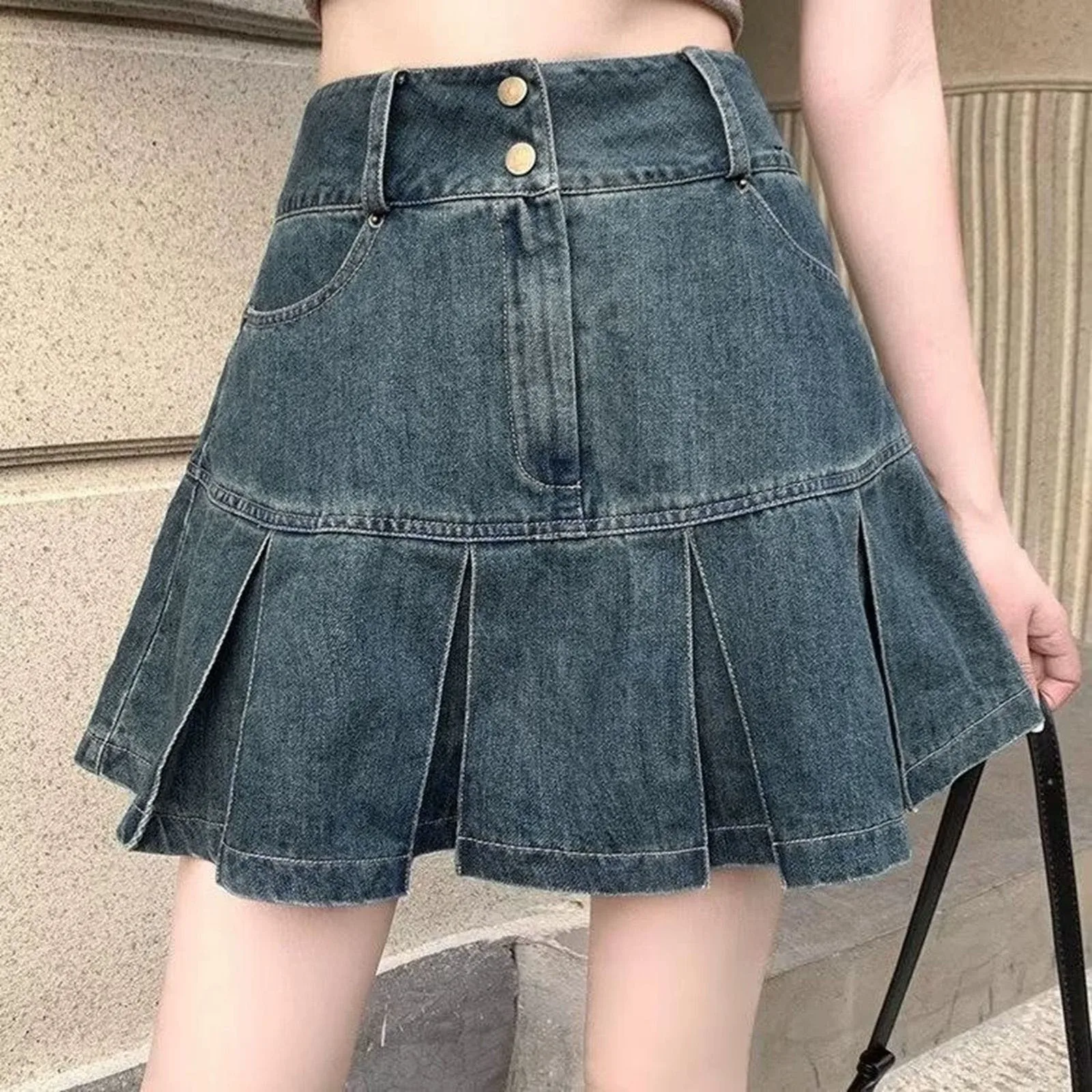 High Street Women Denim Skirt High Waist Harajuku Korean Elegant Pleated Skirt Vintage Flanged Wrap A Line Skirt For Student
High Street Women Denim Skirt High Waist Harajuku Korean Elegant Pleated Skirt Vintage Flanged Wrap A Line Skirt For Student