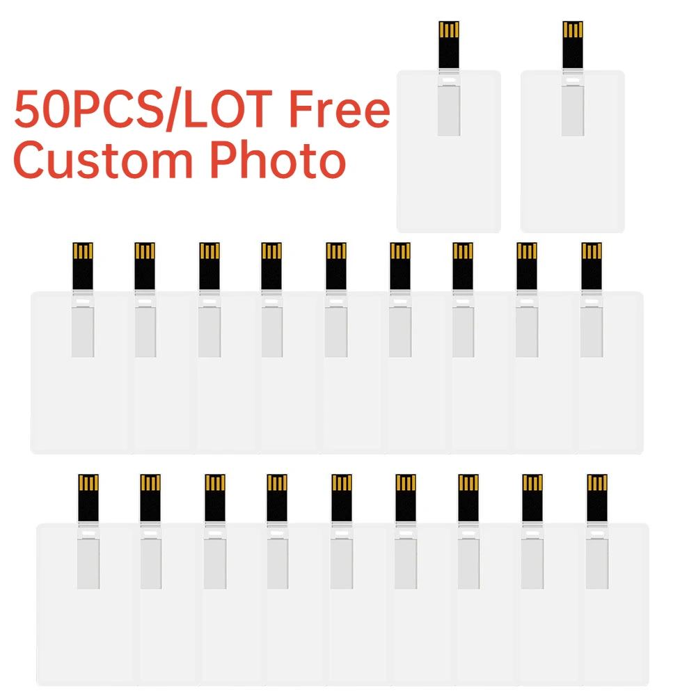 50pcs High Speed Credit Card USB 2.0 Flash Drive Custom Logo Pendrive 4GB 8GB 16GB 32GB 64GB Bank Card for Gift Memory Stick 2.0
50pcs High Speed Credit Card USB 2.0 Flash Drive Custom Logo Pendrive 4GB 8GB 16GB 32GB 64GB Bank Card for Gift Memory Stick 2.0