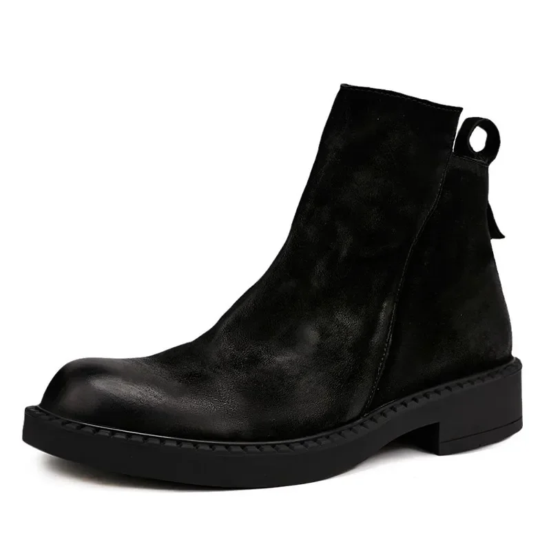 Luxury Retro Cow Suede Mens Boots Genuine Leather Autumn Elegant British Trend Handmade Quality Black Ankle Social Shoes Male
Luxury Retro Cow Suede Mens Boots Genuine Leather Autumn Elegant British Trend Handmade Quality Black Ankle Social Shoes Male