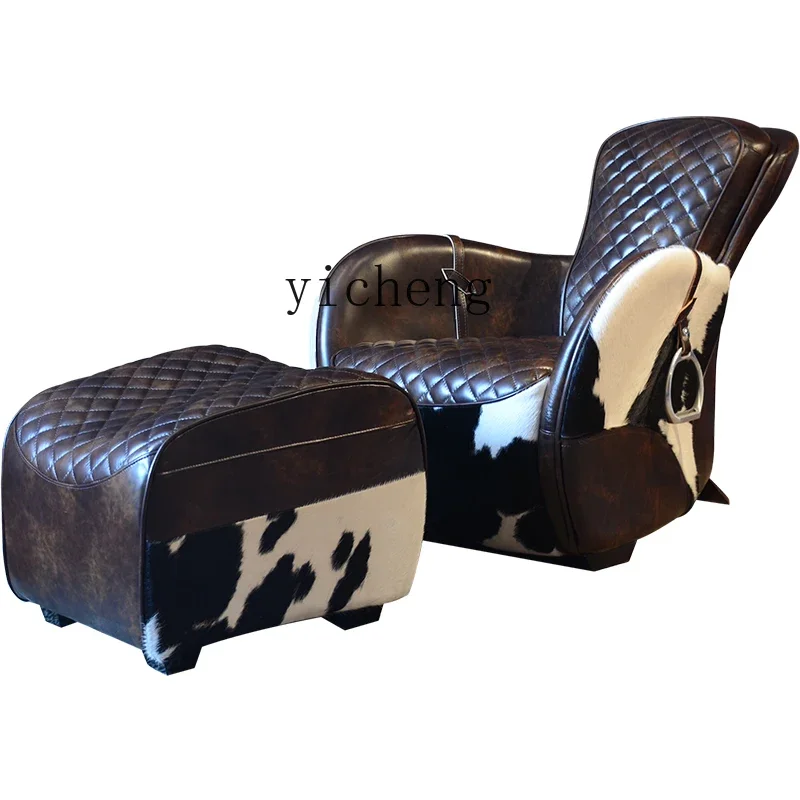 cigar chair milk cowhide living room recliner leather creative saddle chair retro 
cigar chair milk cowhide living room recliner leather creative saddle chair retro