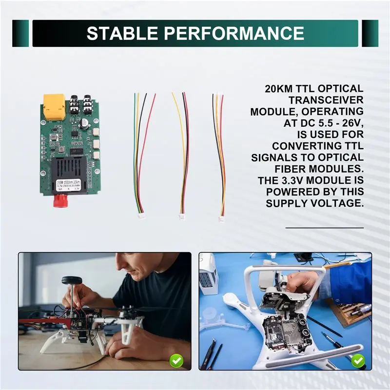 # Best Choice TTL 20KM Fiber Port Optical Transceiver Module FC Drone-Specific Terminal Equipment
# Best Choice TTL 20KM Fiber Port Optical Transceiver Module FC Drone-Specific Terminal Equipment
