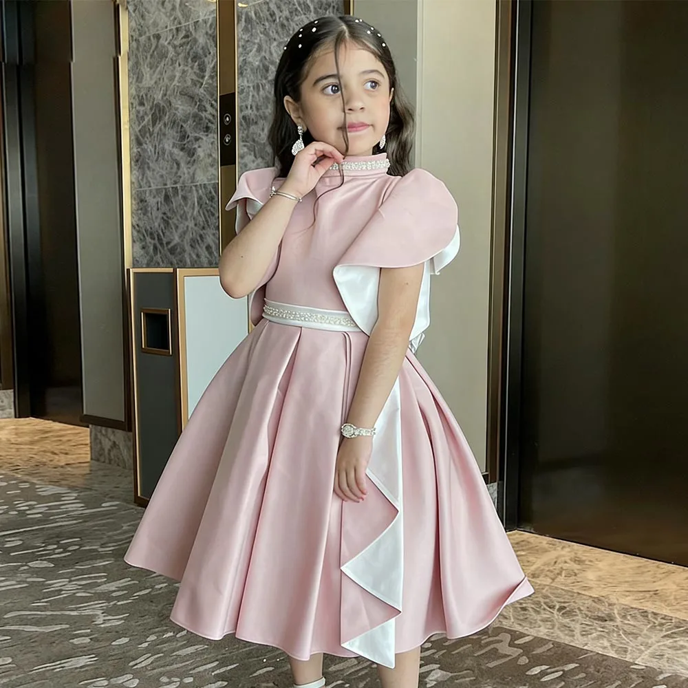 Pink Satin Flower Girl Dresses Cute Dress For Girls High Neck Birthday Dress A-line Girl Princess Dress Short Kids' Dresses
Pink Satin Flower Girl Dresses Cute Dress For Girls High Neck Birthday Dress A-line Girl Princess Dress Short Kids' Dresses