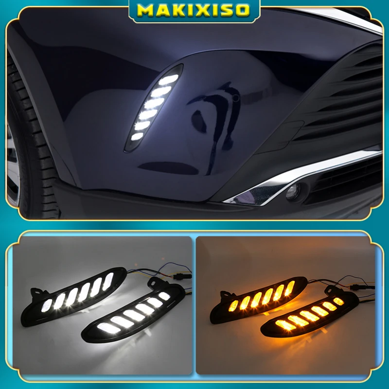 1Set Car LED Daytime Running Light DRL Flowing Turn Signal White Day Light Fog Lamp For Toyota Harrier K-Cross 2020 2021 2022 
1Set Car LED Daytime Running Light DRL Flowing Turn Signal White Day Light Fog Lamp For Toyota Harrier K-Cross 2020 2021 2022