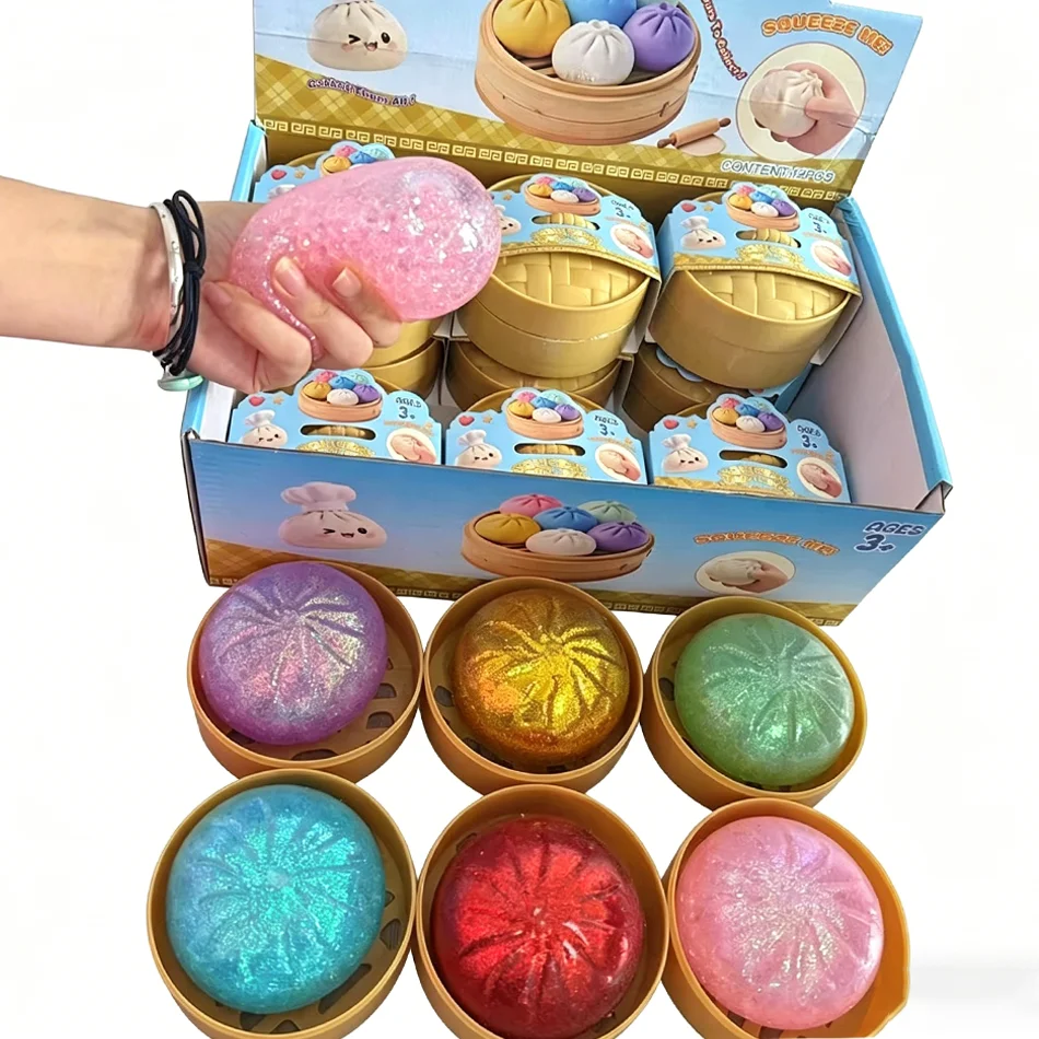 New Glitter Dumpling Glitter Dumpling Squishy With Box Dumplings Sensory Dumpling Pressure Toy for Stress Relief
New Glitter Dumpling Glitter Dumpling Squishy With Box Dumplings Sensory Dumpling Pressure Toy for Stress Relief
