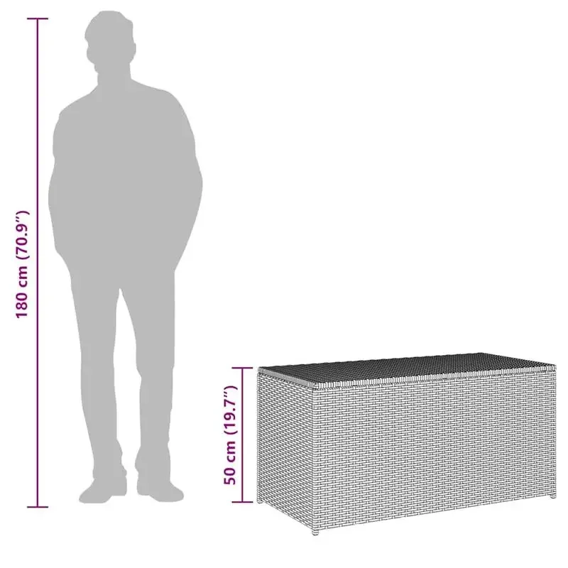 Patio Storage Box Poly Rattan 39.4"x19.7"x19.7" Gray
Patio Storage Box Poly Rattan 39.4"x19.7"x19.7" Gray