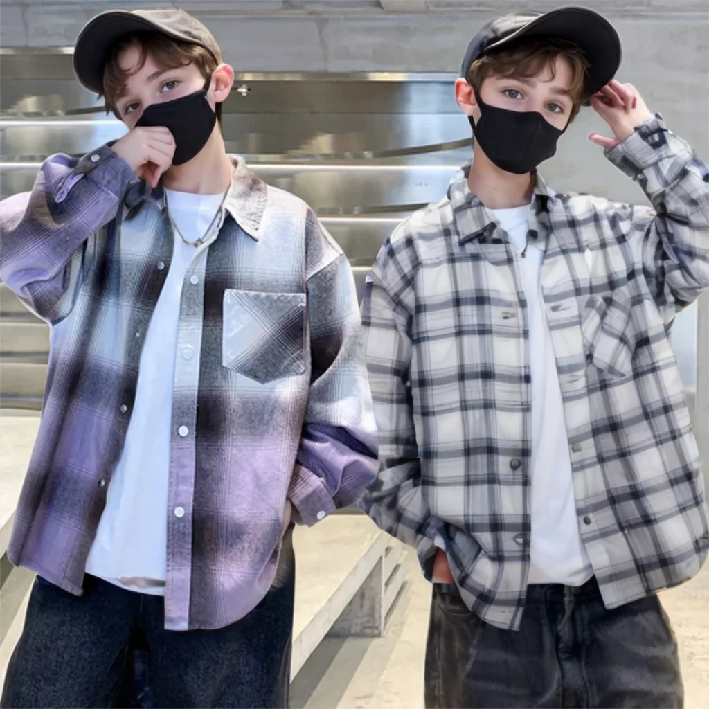 2026 New Arrival School Kids Long Sleeve Plaid Shirt with Pocket for Tweens Boy Fashion Spring Clothes Child Gradient Blouses
2026 New Arrival School Kids Long Sleeve Plaid Shirt with Pocket for Tweens Boy Fashion Spring Clothes Child Gradient Blouses