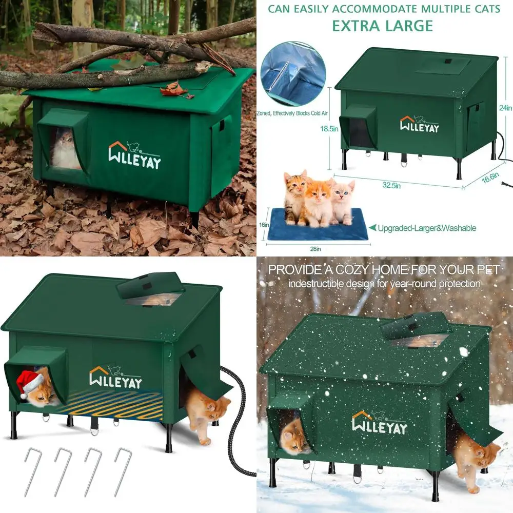 Large Insulated Outdoor Cat House for Winter - Weatherproof Shelter with Escape Door and Roof Window for Feral Cats
Large Insulated Outdoor Cat House for Winter - Weatherproof Shelter with Escape Door and Roof Window for Feral Cats