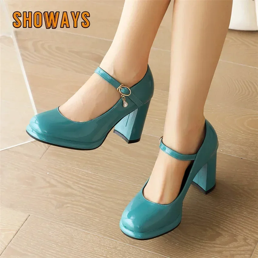 Spring Summer Women's Platform Mary Jane High Chunky Heels Pumps Red Blue Black Patent Leather Dress Office Round Toe Lady Shoes
Spring Summer Women's Platform Mary Jane High Chunky Heels Pumps Red Blue Black Patent Leather Dress Office Round Toe Lady Shoes