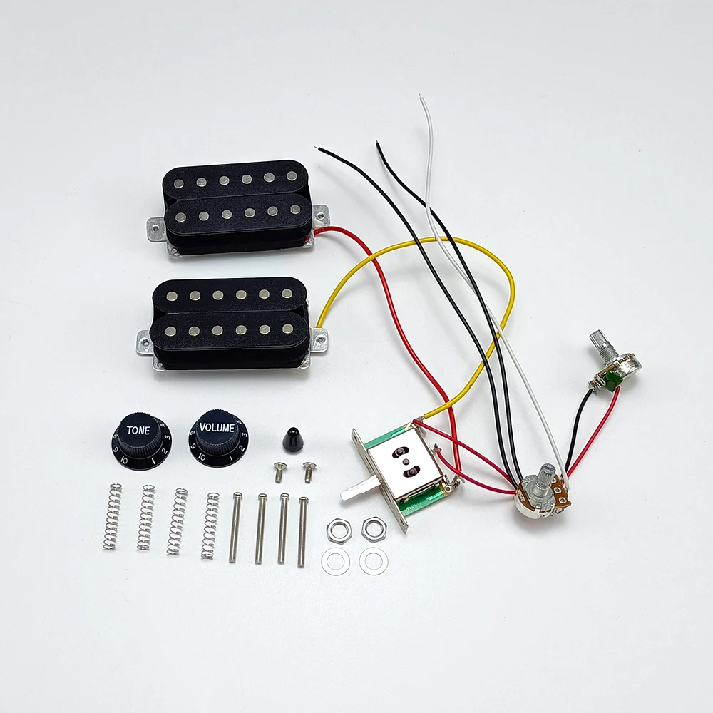 Guitar Humbucker Pickups With 3-way Switch 250K Potentiometer 1T1V Wiring Harness Prewired Black/White
Guitar Humbucker Pickups With 3-way Switch 250K Potentiometer 1T1V Wiring Harness Prewired Black/White