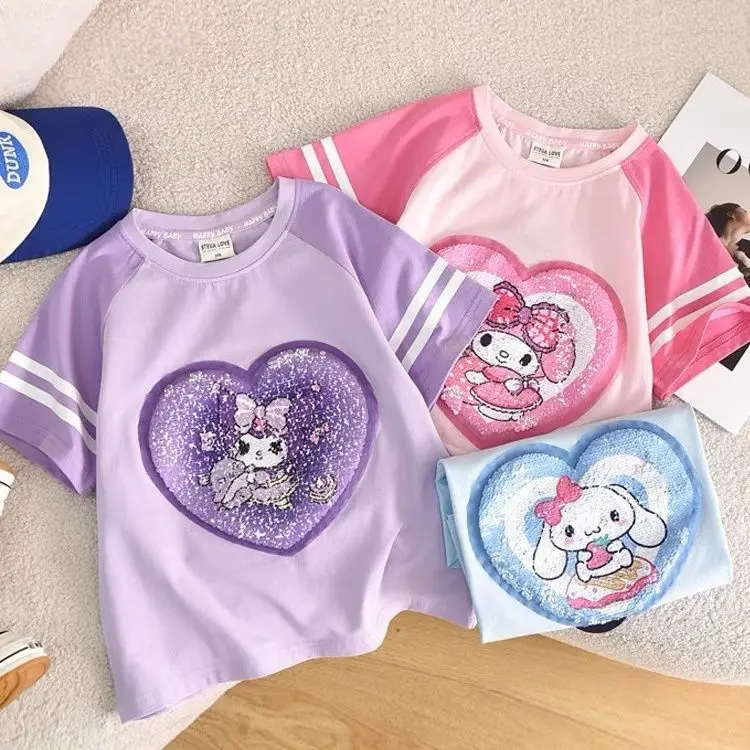 Summer Cinnamoroll My Melody Anime Kawaii Sanrio Baby Short-sleeved Shirt 2025 Summer Cute Hoodie Clothes Gifts for Kids
Summer Cinnamoroll My Melody Anime Kawaii Sanrio Baby Short-sleeved Shirt 2025 Summer Cute Hoodie Clothes Gifts for Kids