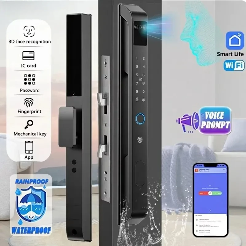 DQ09 Smart Lock 3D Face Unlock Fingerprint Keyless Entry Door Lock WiFi Remote Control Waterproof for Outdoor Gate
DQ09 Smart Lock 3D Face Unlock Fingerprint Keyless Entry Door Lock WiFi Remote Control Waterproof for Outdoor Gate