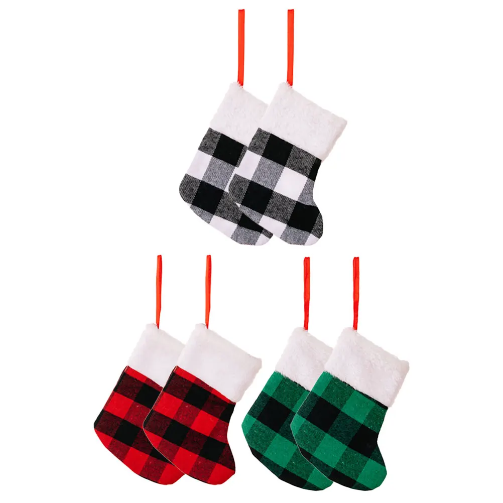 6 Pcs Christmas Stockings Gift Bags Red Black Xmas Tree Decorations Hanging Socks DIY Party Supplies
6 Pcs Christmas Stockings Gift Bags Red Black Xmas Tree Decorations Hanging Socks DIY Party Supplies