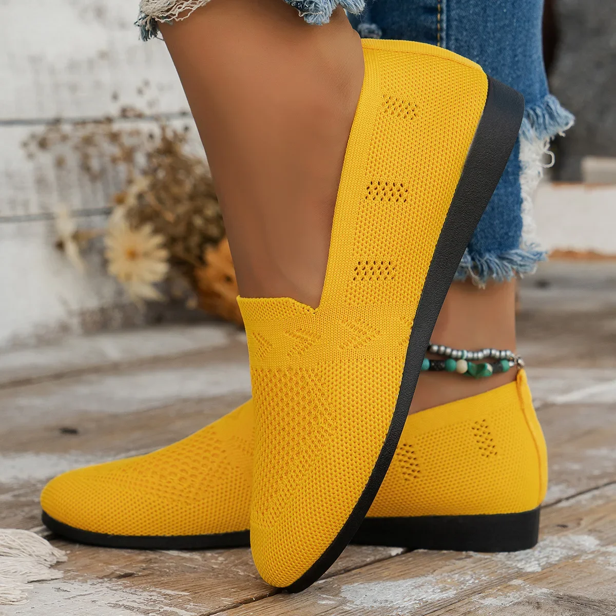 Loafers Women's Square Toe Breathable Slip on Square Toe Mesh Women Flats Shoes Soft Bottom Knit Ballet Flats Shoes Boat Shoes
Loafers Women's Square Toe Breathable Slip on Square Toe Mesh Women Flats Shoes Soft Bottom Knit Ballet Flats Shoes Boat Shoes