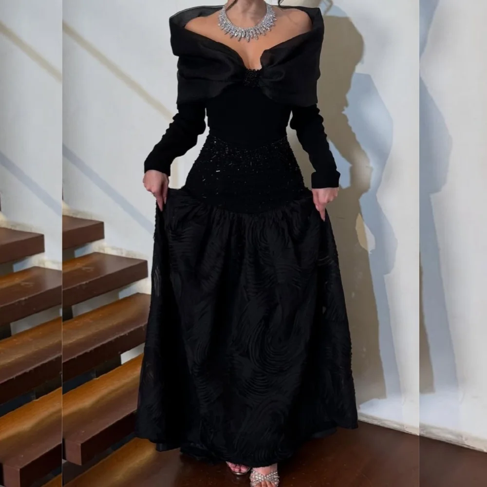 Customized Simple Matching Jersey Sequined Pleat A-line Off-the-shoulder Long Dresses Bespoke Occasion
Customized Simple Matching Jersey Sequined Pleat A-line Off-the-shoulder Long Dresses Bespoke Occasion
