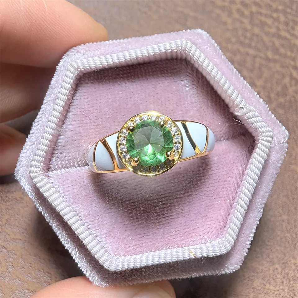 Round 7.0mm Sultanit Ring 925 Sterling Silver Color Change Nano Diaspore Zultanit Gemstone White Enamel Jewelry for Women Gift
Round 7.0mm Sultanit Ring 925 Sterling Silver Color Change Nano Diaspore Zultanit Gemstone White Enamel Jewelry for Women Gift