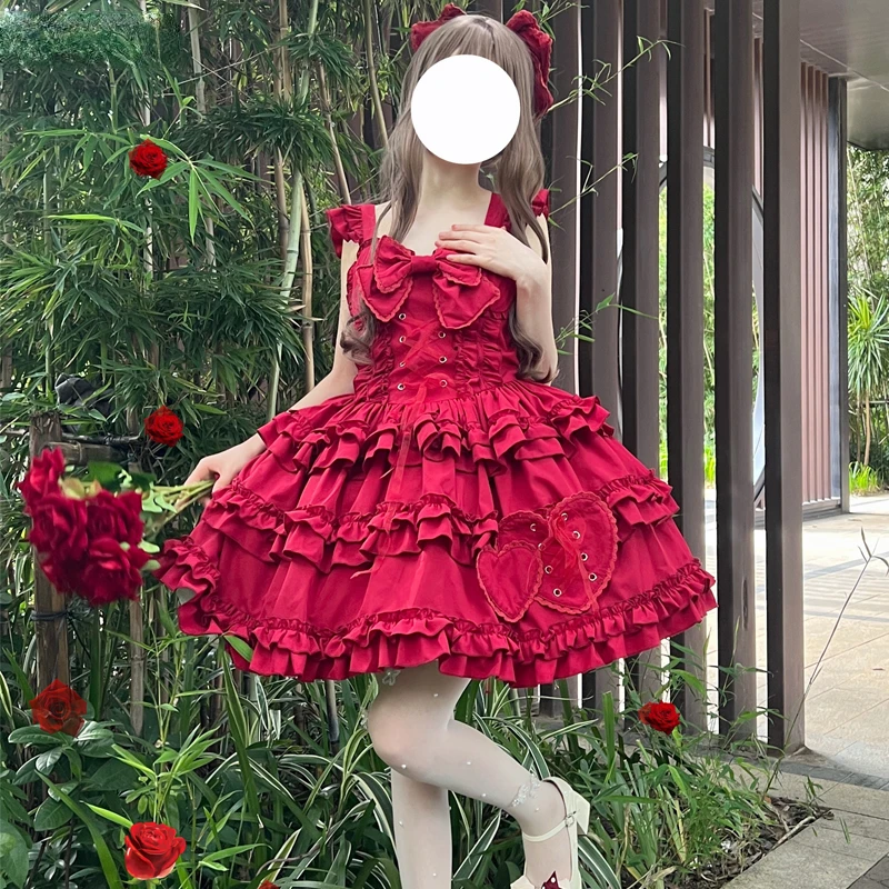 Japanese Gothic Lolita Princess Jsk Dress Women Vintage Kawaii Bow Ruffles Heart Slip Dress Girls Sweet Y2k Punk Party Dresses
Japanese Gothic Lolita Princess Jsk Dress Women Vintage Kawaii Bow Ruffles Heart Slip Dress Girls Sweet Y2k Punk Party Dresses