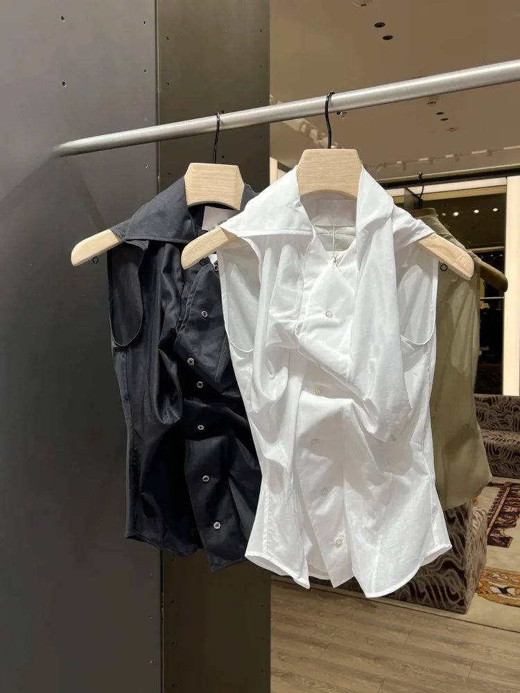 Heidd 2025 Summer New Style Embroidered Irregular Sleeveless Drunken Shirt Women's Casual Collar UV Protection
Heidd 2025 Summer New Style Embroidered Irregular Sleeveless Drunken Shirt Women's Casual Collar UV Protection
