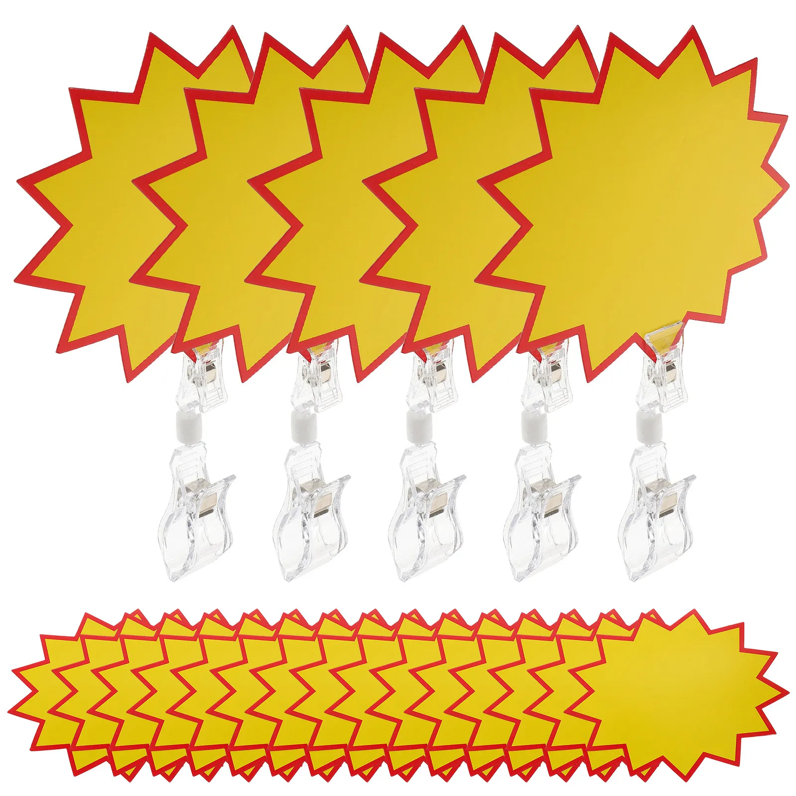 1Set Unique Burst Design Sign Clips High Strength Wear Resistant Plastic Tag Holder for Yard Sale Garage Sale Retail Merchandise
1Set Unique Burst Design Sign Clips High Strength Wear Resistant Plastic Tag Holder for Yard Sale Garage Sale Retail Merchandise