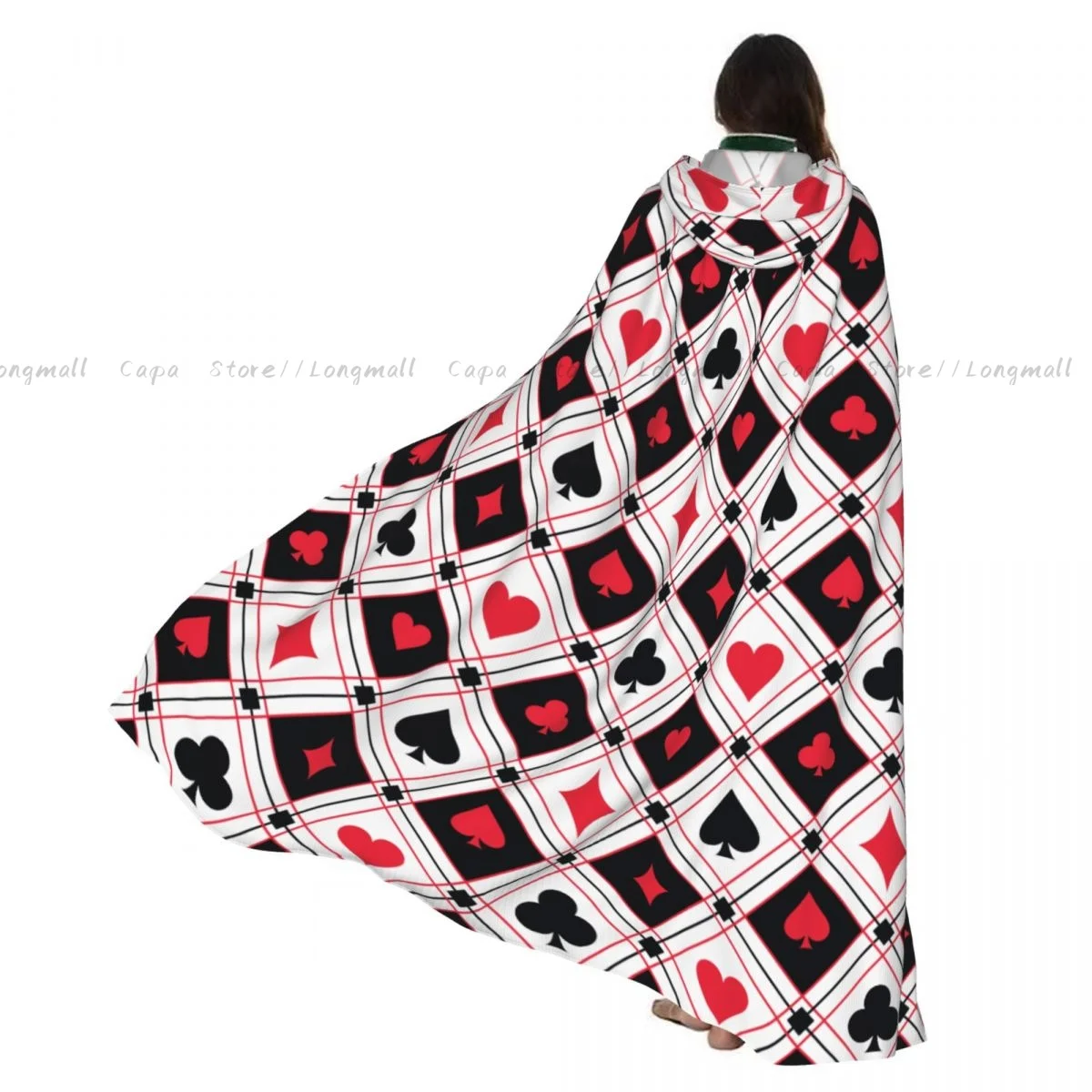 Средневековые костюмы для косплея, нарисованные вручную игральные карты, плащ с капюшоном, накидки, длинные халаты, куртки, пальто, карнавал 
Средневековые костюмы для косплея, нарисованные вручную игральные карты, плащ с капюшоном, накидки, длинные халаты, куртки, пальто, карнавал