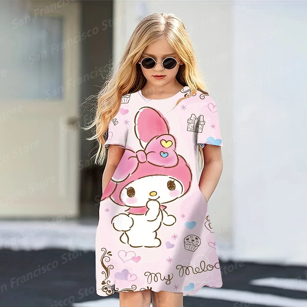 Летнее популярное платье Sanrio с мультипликационным персонажем мелодии и розовым бантом, платье для девочек с 3D принтом, Детское/взрослое удобное платье с коротким рукавом
Летнее популярное платье Sanrio с мультипликационным персонажем мелодии и розовым бантом, платье для девочек с 3D принтом, Детское/взрослое удобное платье с коротким рукавом