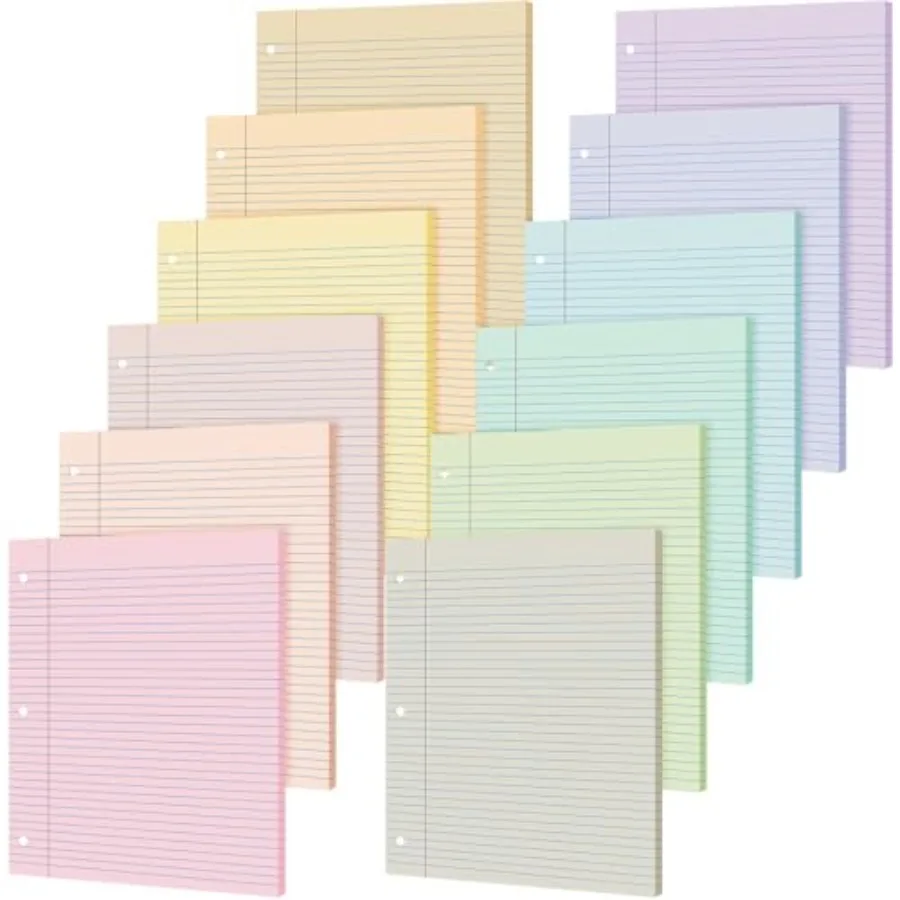 PerKoop 600 Sheets Colored Loose Leaf Paper 8.5" x 11" college ruled Lined 3 Hole Punched notebook Filler Paper for 3 Ring Bind
PerKoop 600 Sheets Colored Loose Leaf Paper 8.5" x 11" college ruled Lined 3 Hole Punched notebook Filler Paper for 3 Ring Bind