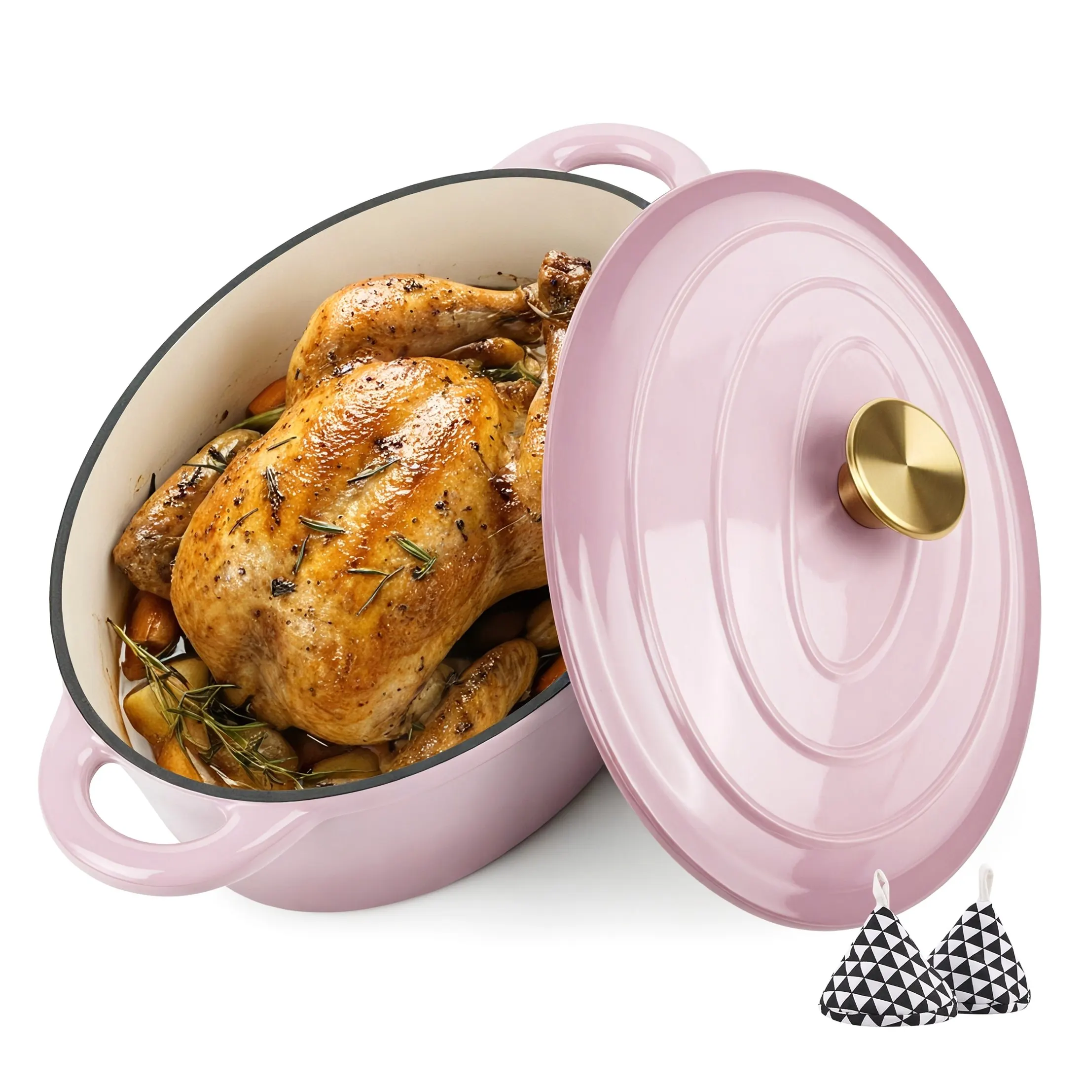 4.5-Quart Enameled Cast Iron Dutch Oven with Secure-Fit Lid & Dual Comfort Handles – Ideal for Artisan Bread Baking, Slow Cooking, Stewing, and Everyday Kitchen Use | Smooth Non-Stick Enamel Interior | Even Heat Distribution | Oven-Safe to 500°F | Dishwas
4.5-Quart Enameled Cast Iron Dutch Oven with Secure-Fit Lid & Dual Comfort Handles – Ideal for Artisan Bread Baking, Slow Cooking, Stewing, and Everyday Kitchen Use | Smooth Non-Stick Enamel Interior | Even Heat Distribution | Oven-Safe to 500°F | Dishwas