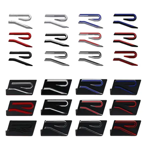 for Volkswagen Metal Car Front Grille Rear Trunk Sticker R Line R Logo POLO PASSAT B5 B6 B7 Golf 5 6 7 Jetta Touareg Bora Tiguan