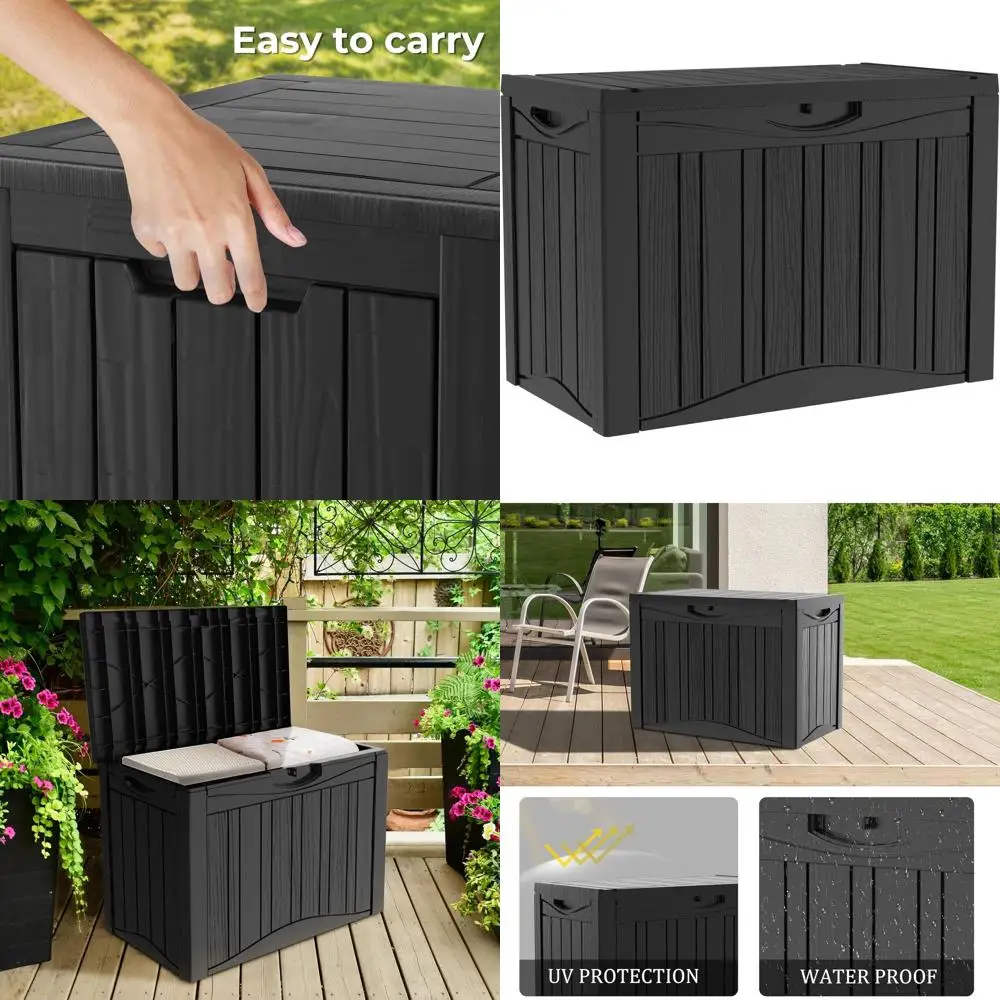 Outdoor Lockable Storage Box, 50 Gallon, Weatherproof, for Patio Furniture, Garden Tools, Pool Accessories, and Package Storage
Outdoor Lockable Storage Box, 50 Gallon, Weatherproof, for Patio Furniture, Garden Tools, Pool Accessories, and Package Storage