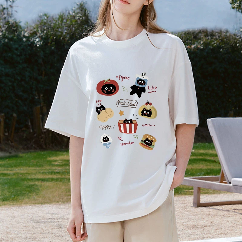 Meow Cute Cat Fit Graphics printed short sleeve T-shirts Men Women Summer Casual Round Neck T shirt Cotton vintage Tops Unisex
Meow Cute Cat Fit Graphics printed short sleeve T-shirts Men Women Summer Casual Round Neck T shirt Cotton vintage Tops Unisex