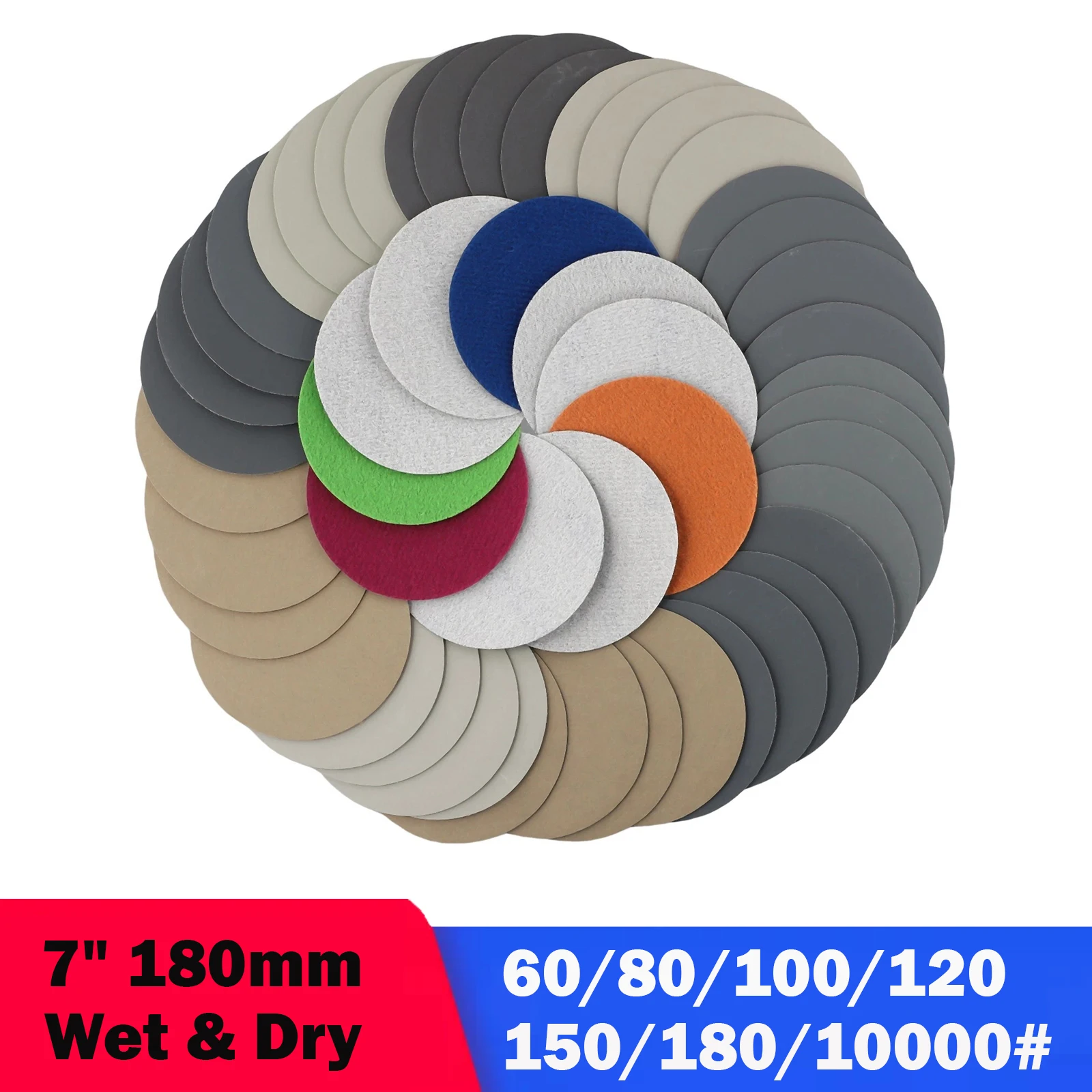 1/2/5/10Pcs 7inch 180mm Sandpaper Hook & Loop Sanding Disc Water/Dry Sand Paper Abrasive Tools 60 80 100 120 150 180~10000Grit
1/2/5/10Pcs 7inch 180mm Sandpaper Hook & Loop Sanding Disc Water/Dry Sand Paper Abrasive Tools 60 80 100 120 150 180~10000Grit
