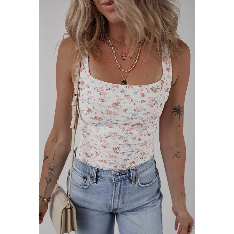 2025 Summer Plant Flower Printed Skinny Vest Bodysuits Women Square Neck Sleeveless Backless Slim Casual Spicy Girls Street Tees
2025 Summer Plant Flower Printed Skinny Vest Bodysuits Women Square Neck Sleeveless Backless Slim Casual Spicy Girls Street Tees