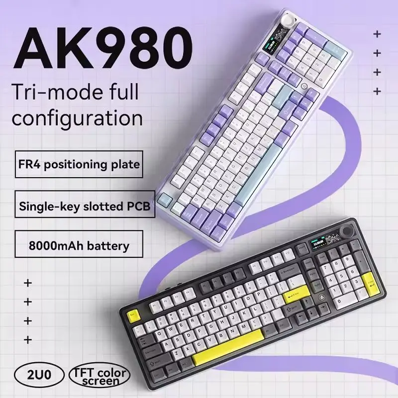 AJAZZ Ak980 Mechanical Keyboard Gaming Keyboard RGB Wired Wireless Bluetooth Three-Mode Hot Plug With Knob Game Office Keyboard
AJAZZ Ak980 Mechanical Keyboard Gaming Keyboard RGB Wired Wireless Bluetooth Three-Mode Hot Plug With Knob Game Office Keyboard