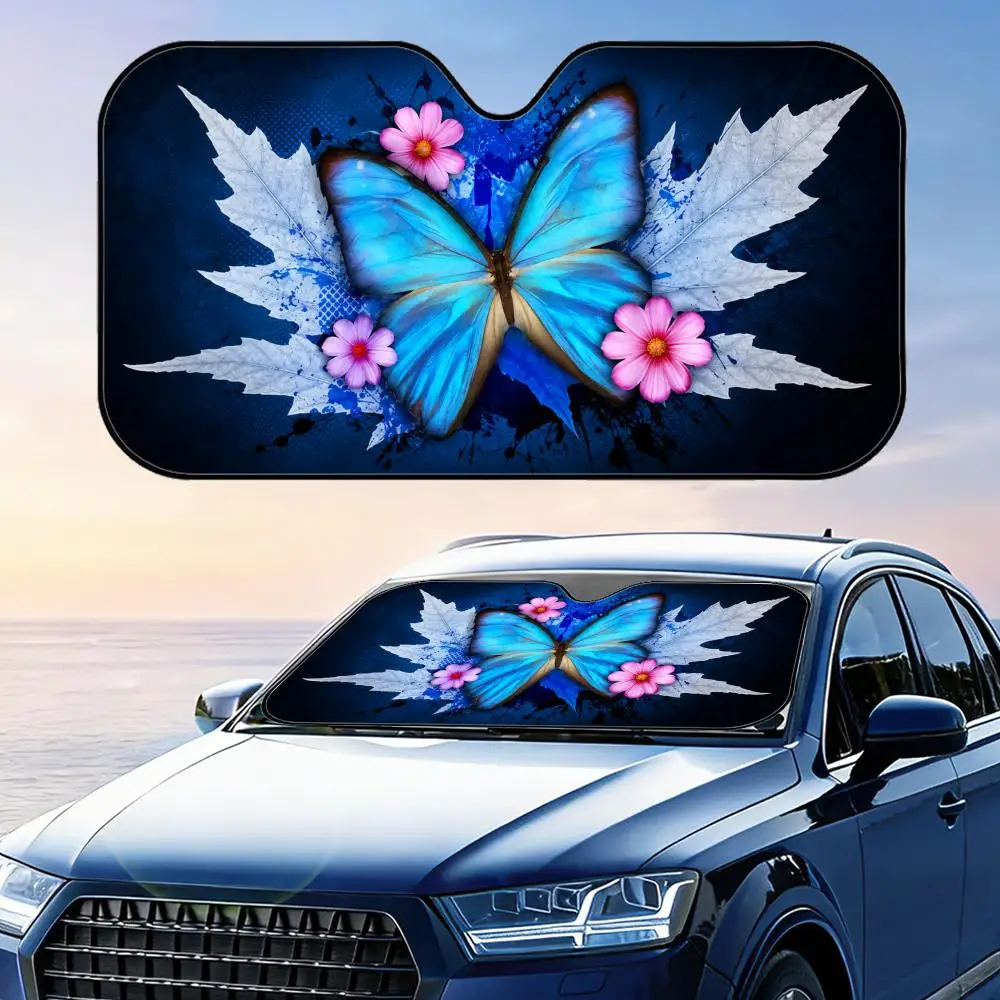 Blue Butterfly and Floral Sun Visor Foldable Car Windshield Sun Shade UV Protection Reflective Heat Insulation Reusable Cover
Blue Butterfly and Floral Sun Visor Foldable Car Windshield Sun Shade UV Protection Reflective Heat Insulation Reusable Cover
