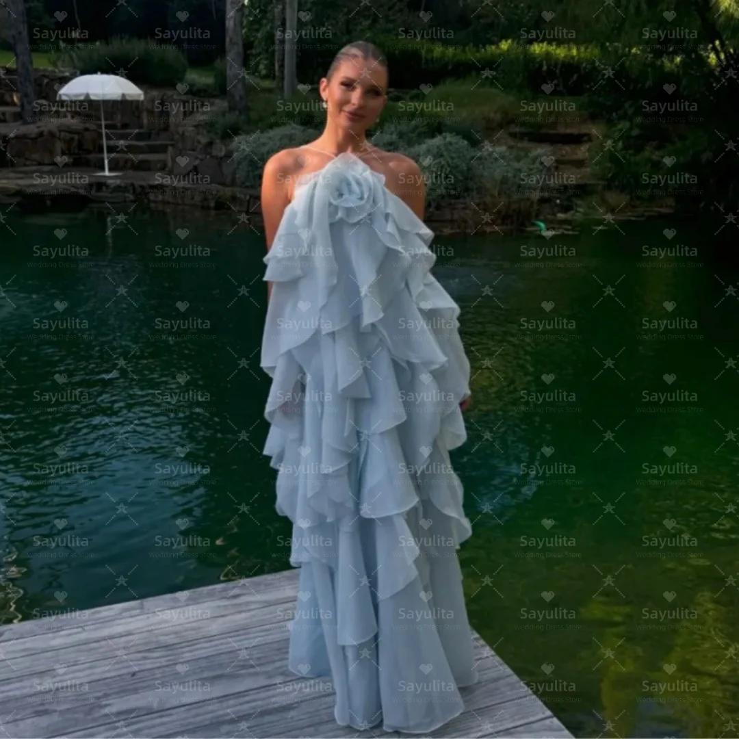 Sayulita Prom Dresses Summer Ladies Halter Neck Wedding Party Dress Long Ruffles Special Banquet Evening Gowns Customized
Sayulita Prom Dresses Summer Ladies Halter Neck Wedding Party Dress Long Ruffles Special Banquet Evening Gowns Customized