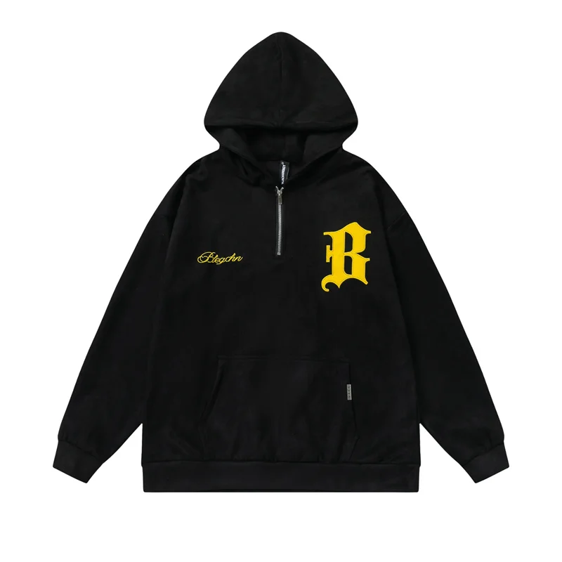 Men's Hoodie Sweatshirt Half Zipper Letter Embroidery Hooded Pullover Streetwear Hip Hop Loose Jacket
Men's Hoodie Sweatshirt Half Zipper Letter Embroidery Hooded Pullover Streetwear Hip Hop Loose Jacket