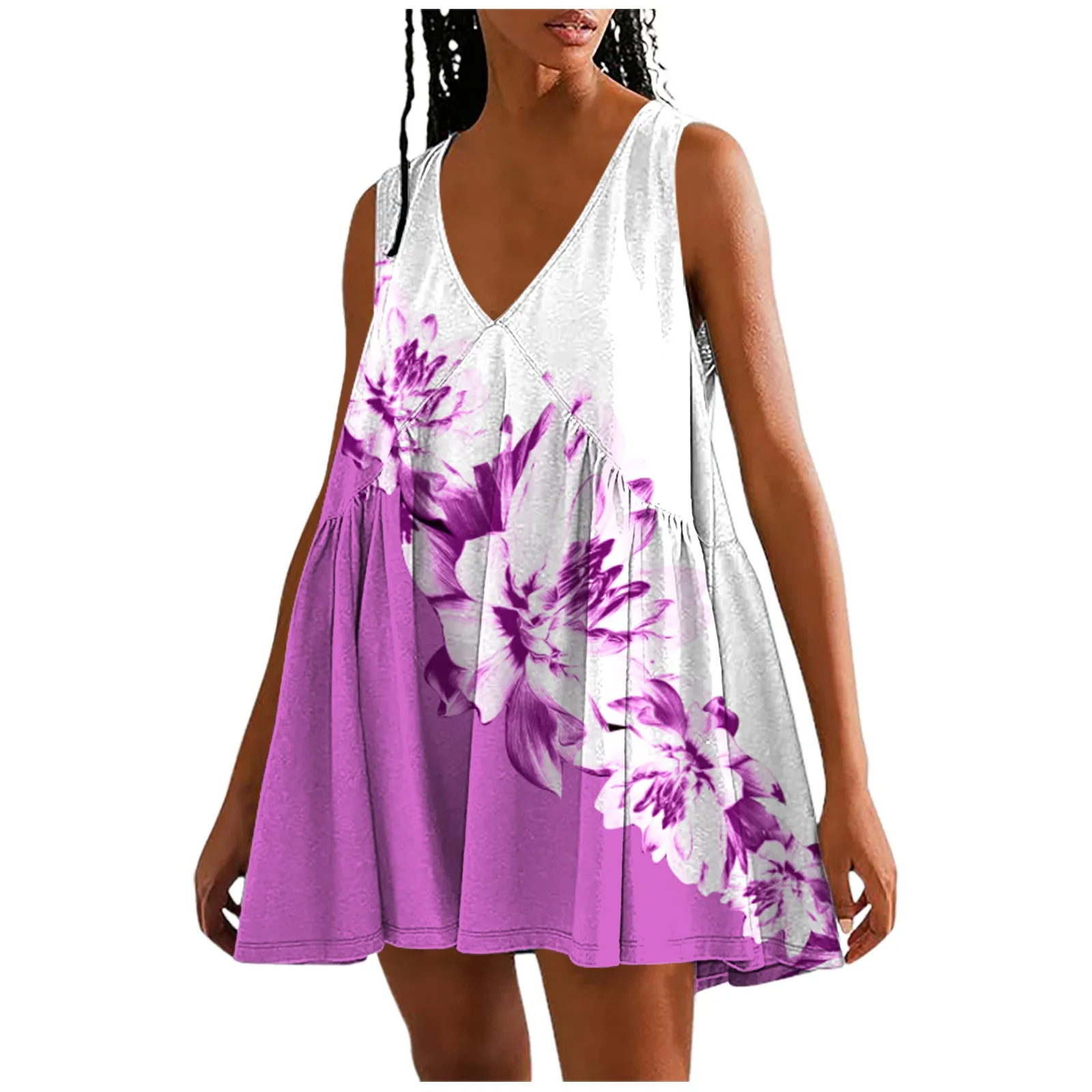 Womens Casual Bohemian Beach Printed Tank Dress Summer Sleeveless V-Neck Mini Dress Female Loose Fit Dresses Holiday Vestidos
Womens Casual Bohemian Beach Printed Tank Dress Summer Sleeveless V-Neck Mini Dress Female Loose Fit Dresses Holiday Vestidos