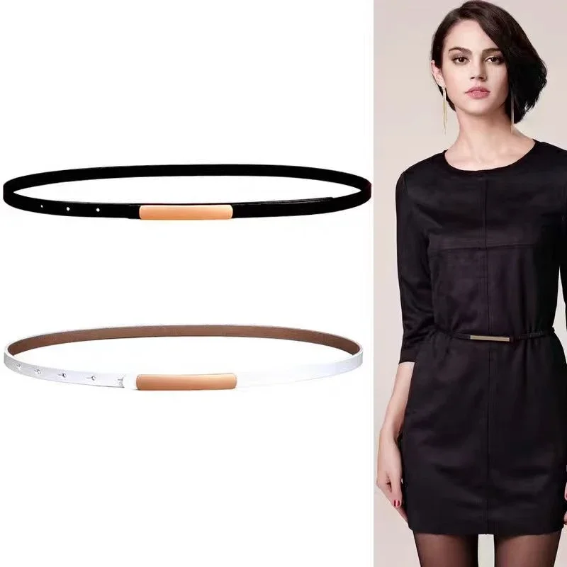 Skinny Genuine Leather Belt for Women Adjustable Slim Thin Waist Belt with Gold Buckle for Dress
Skinny Genuine Leather Belt for Women Adjustable Slim Thin Waist Belt with Gold Buckle for Dress