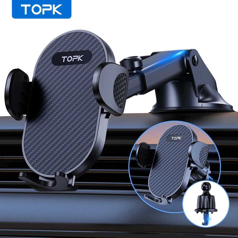 TOPK D47Z Car Phone Holder Super Stable Car Phone Mount for Car Dashboard/Windscreen/Air Vent Compatible with All Mobile Phone
TOPK D47Z Car Phone Holder Super Stable Car Phone Mount for Car Dashboard/Windscreen/Air Vent Compatible with All Mobile Phone
