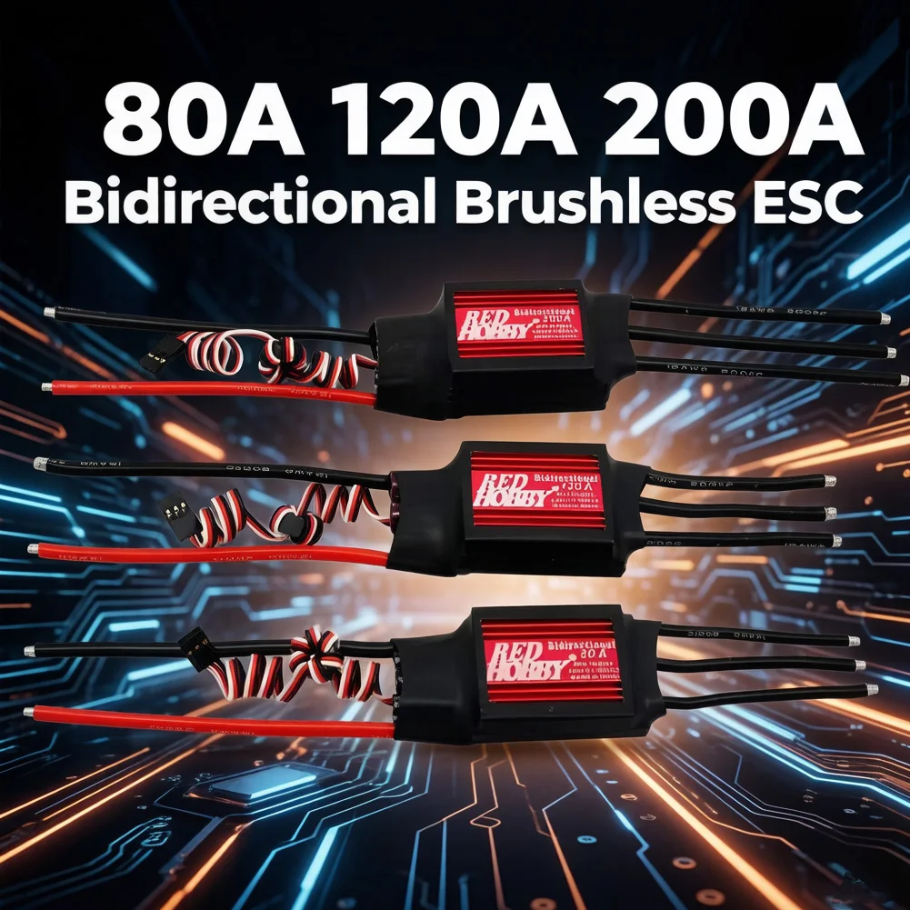 Бесщеточный двунаправленный регулятор скорости RedHobby 80A 120A 200A для радиоуправляемых автомобилей, лодок и пневматических подводных движителей
Бесщеточный двунаправленный регулятор скорости RedHobby 80A 120A 200A для радиоуправляемых автомобилей, лодок и пневматических подводных движителей