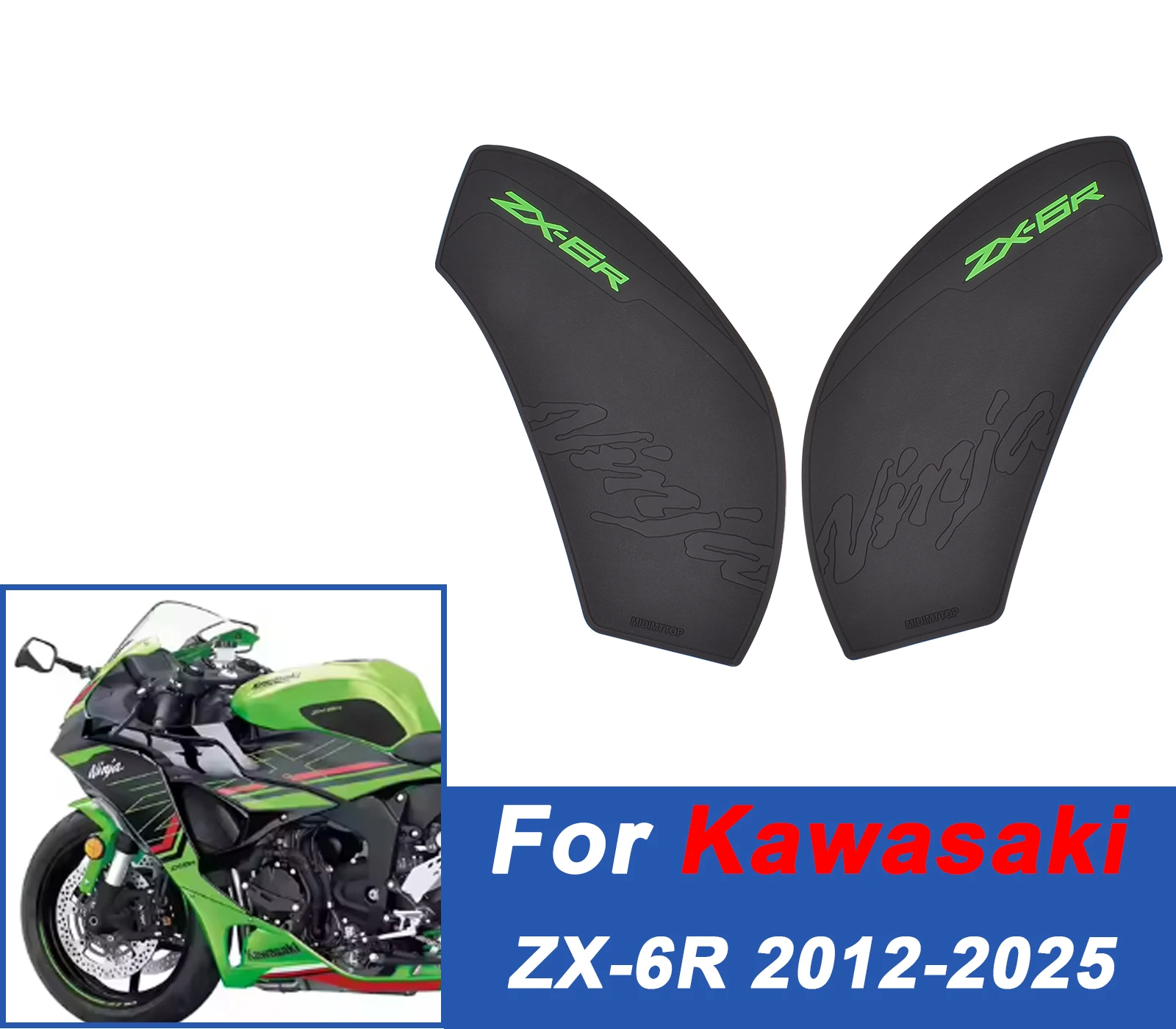 For Kawasaki ZX-6R 2012-2025 Motorcycle Tank Knee Pads AntiSlip Scratch Resistant Grips Stickers Fuel Tank Protection Decals Kit
For Kawasaki ZX-6R 2012-2025 Motorcycle Tank Knee Pads AntiSlip Scratch Resistant Grips Stickers Fuel Tank Protection Decals Kit