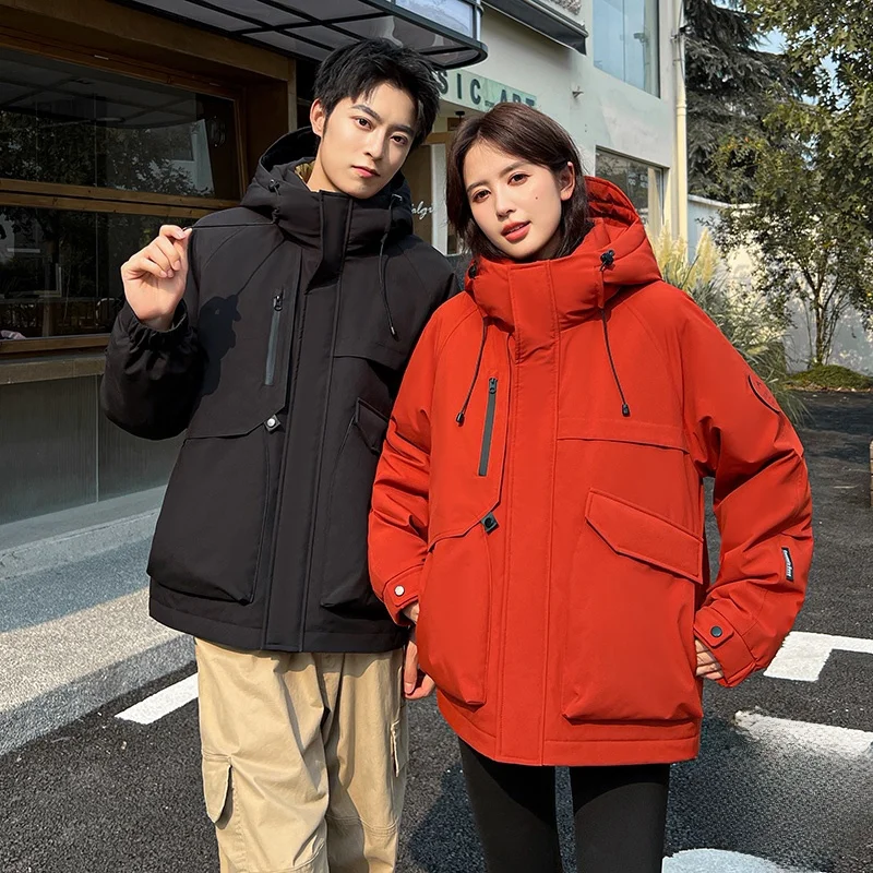 Winter Thiened Men's down Jaet Hooded Casual Outerwear Youth Faion Warmth Waterproof Couples Matching Coat
Winter Thiened Men's down Jaet Hooded Casual Outerwear Youth Faion Warmth Waterproof Couples Matching Coat