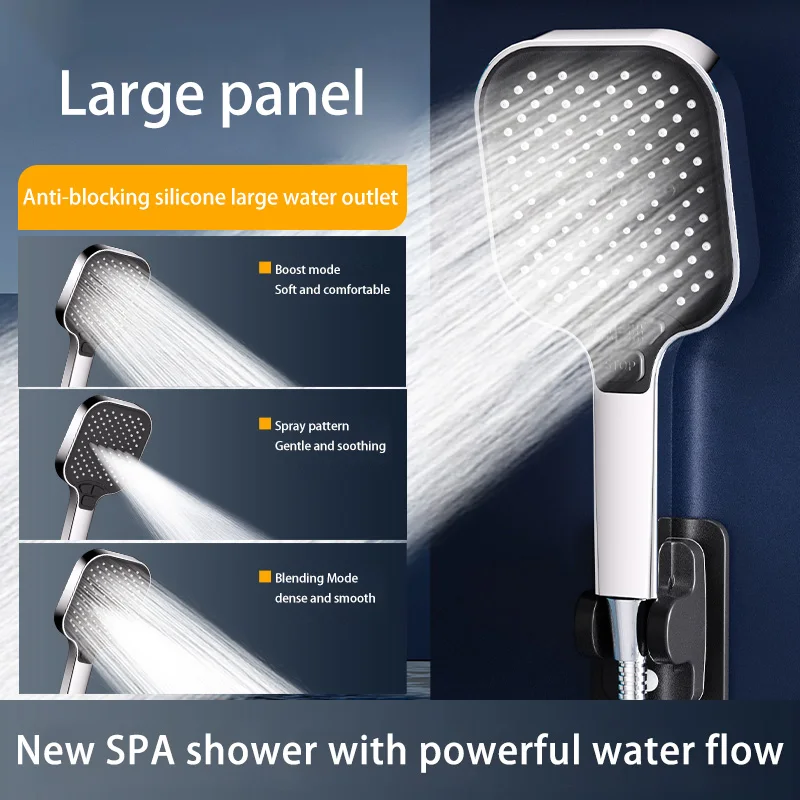 New Handheld Pressurized Showerhead With Four Functions 11cm Large Panel Adjustable One Key Stop Pressurized Massage Showerhead
New Handheld Pressurized Showerhead With Four Functions 11cm Large Panel Adjustable One Key Stop Pressurized Massage Showerhead