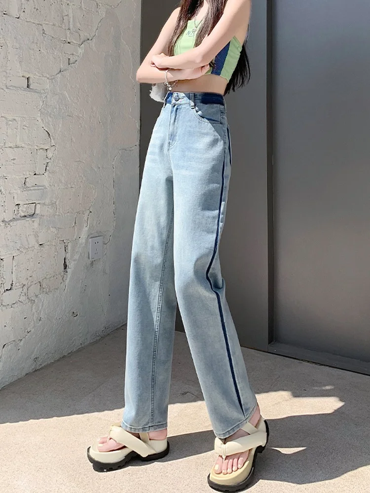 Широкие джинсы с высокой талией, женские светлые цвета, весна-лето 2024, свободные тонкие прямые драпированные брюки длиной до пола
Широкие джинсы с высокой талией, женские светлые цвета, весна-лето 2024, свободные тонкие прямые драпированные брюки длиной до пола