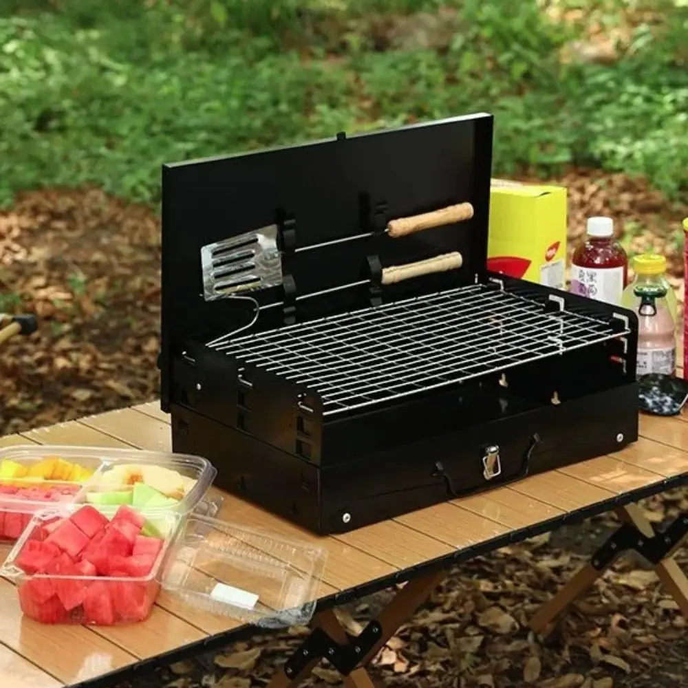 Folding Portable Barbecue Charcoal Grill Handle Design Space-saving BBQ Rack Black Rectangular Outdoor Barbecue Grill Picnic
Folding Portable Barbecue Charcoal Grill Handle Design Space-saving BBQ Rack Black Rectangular Outdoor Barbecue Grill Picnic